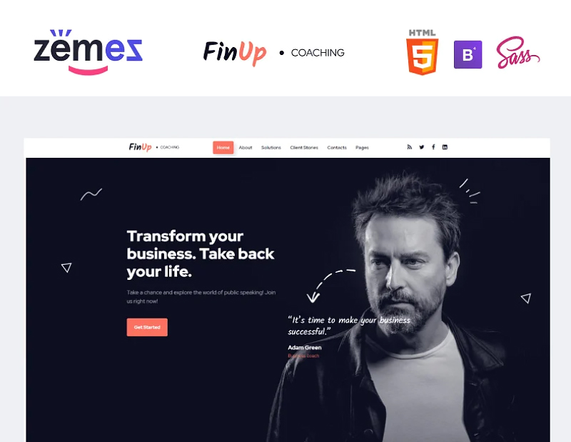 FinUp - Business Coach Website Template