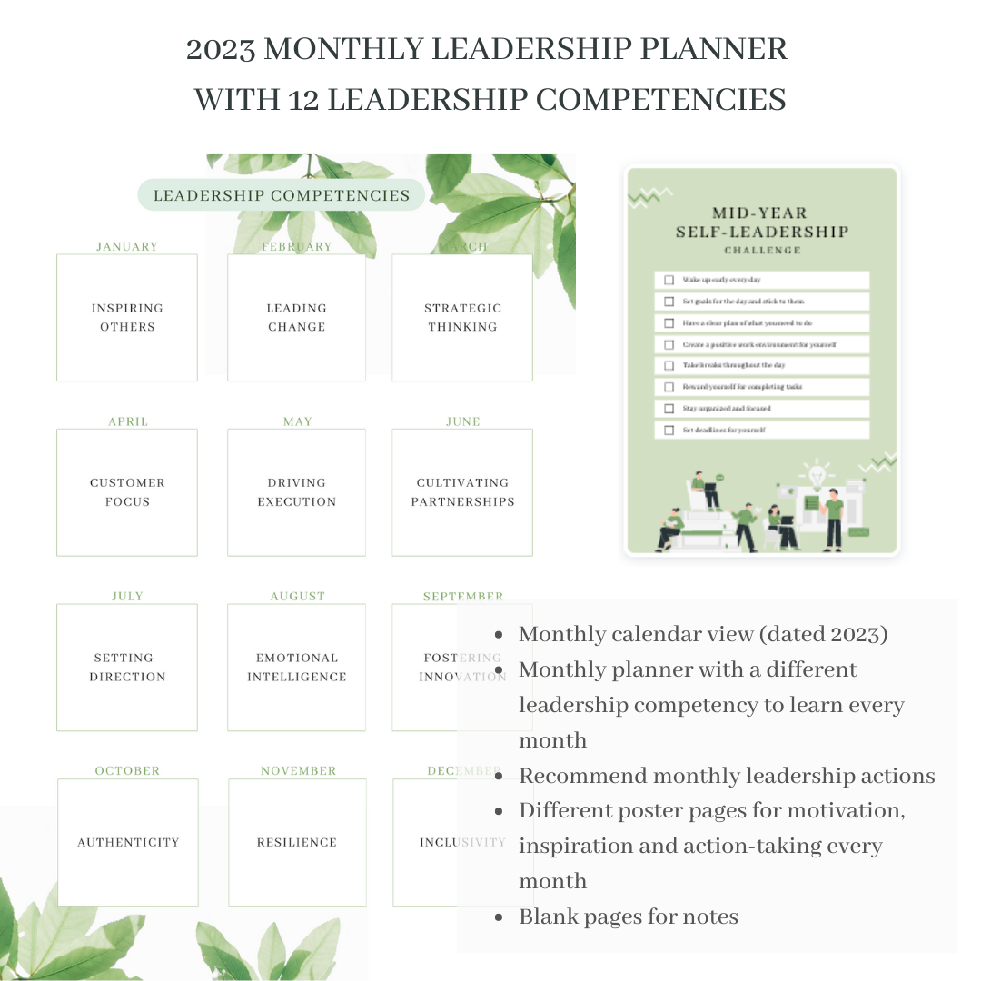 Leadership Planner with 12 Essential Leadership Competencies