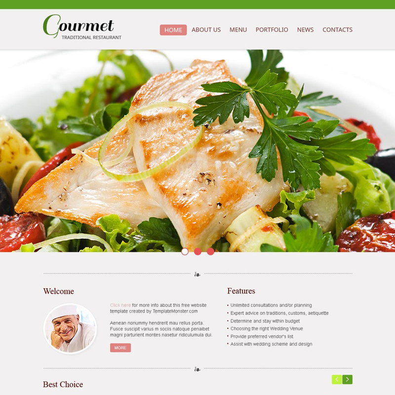 Free Website Template - Restaurant    