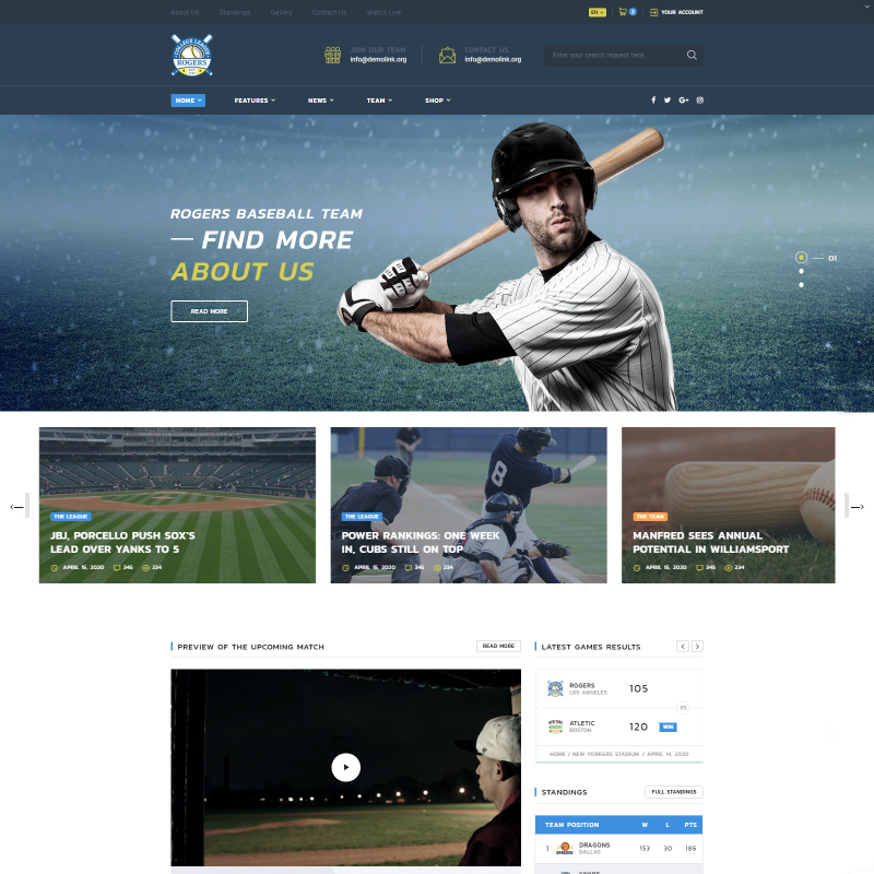 ALLSTAR - Sport Multipurpose Bootstrap 4 Website Template