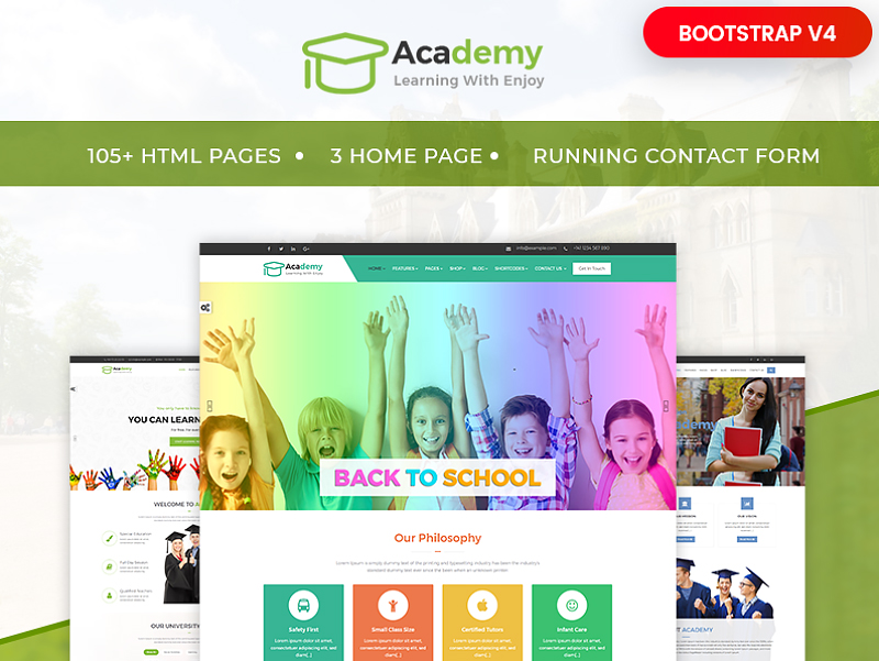 Academy - Education, Learning Courses & Institute Website Template