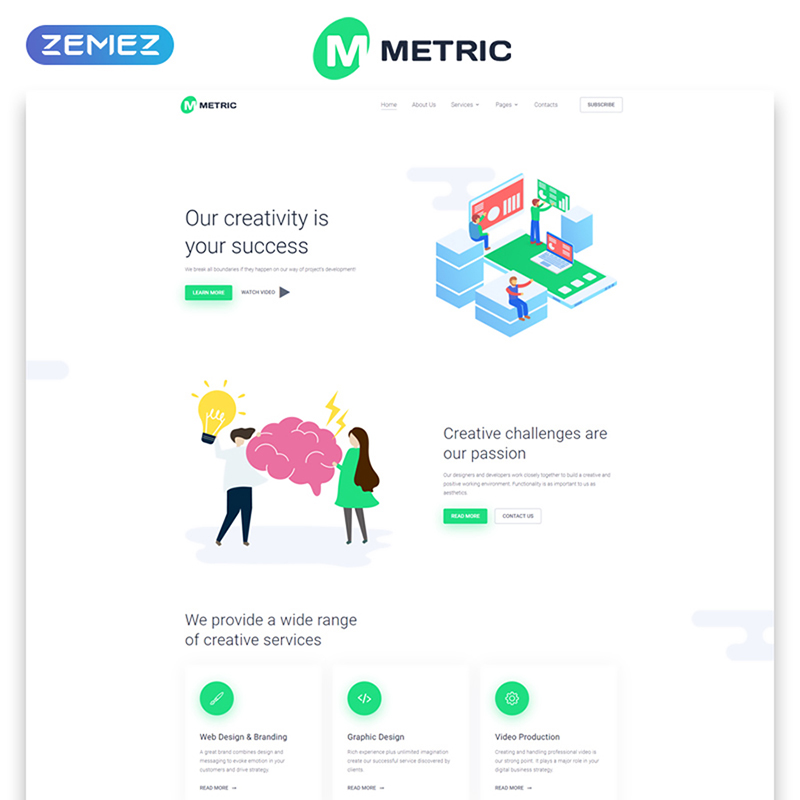 Metric - Web Development Creative Multipage HTML Website Template