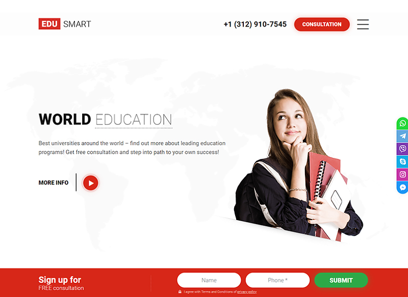 EDUSMART - Education Landing Page Template