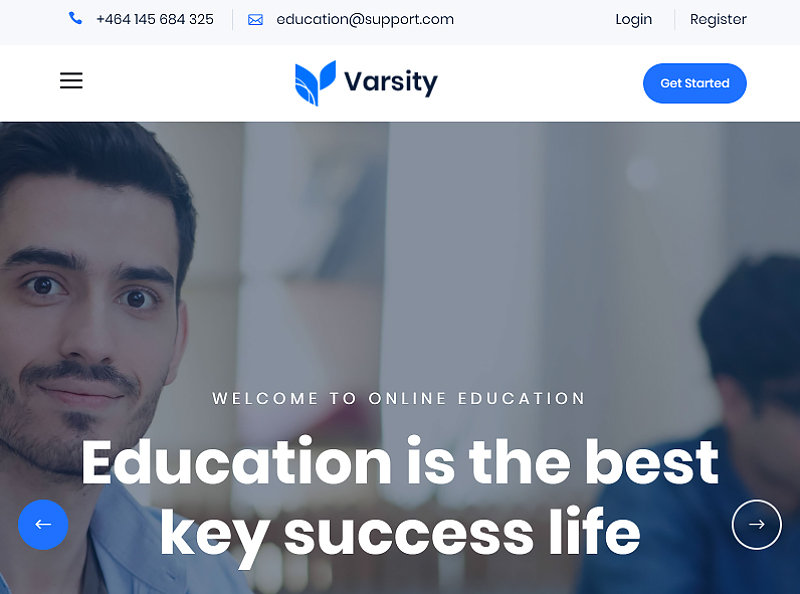 Varsity - Educational Bootstrap 4 Website Template