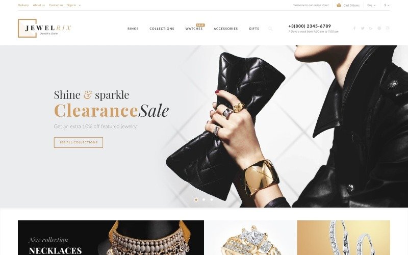 Jewelrix - Jewelry Store Website Template PrestaShop Theme